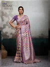 Mosaic By Sethnic Pure Satin Jacquard Border Designer Saree